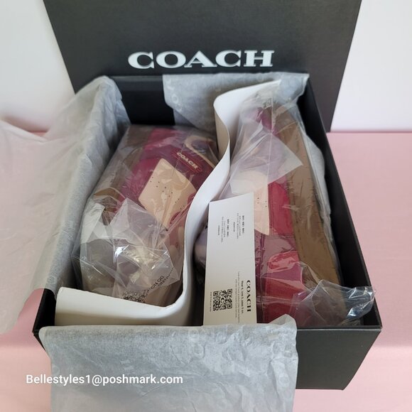 COACH Low Top Leather and Suede Sneakers C201- Pink color- Women’s US Size 9B - Picture 15 of 16